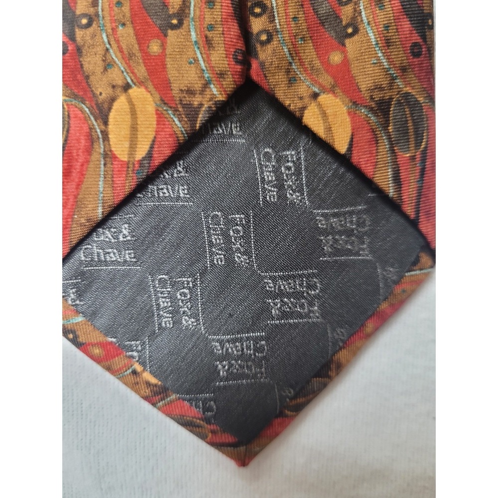 Fox & Chave Handmade in England 100% Silk Necktie Formal Career - Picture 3 of 4